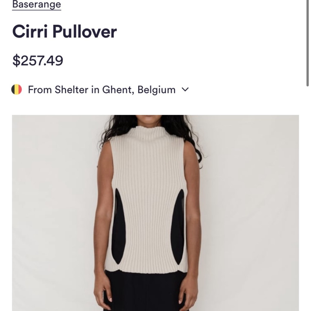 NWT BASERANGE Cirri Knit Pullover